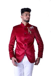 Bandhgala Jodhpuri Red Color Blazer