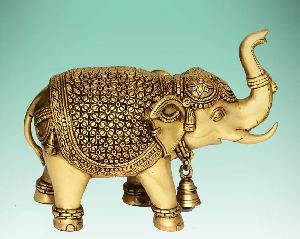 9 Inch Brass Elephant Statue
