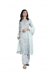 Ladies Printed Kurta Palazzo With Dupatta