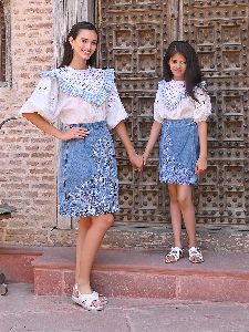 Mother and Daughter Ibaza Cutwork Top