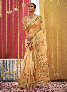 Digital Print Linen Saree