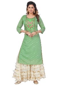 Embroidered Chanderi Kurti