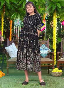 Kids Printed Rayon Kurti