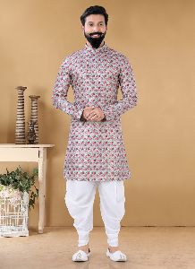 Printed Jacquard Dhoti Kurta