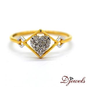 Daily Wear Gold Diamond Ring for Women's with Certification