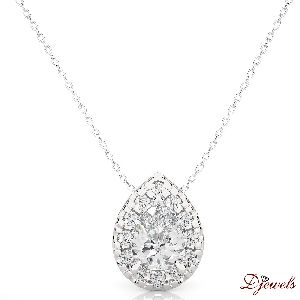 Elegant Design of 1.30 Ct Pear Shape Solitaire Diamond Pendant for Women's hallmarked Gold Pendant