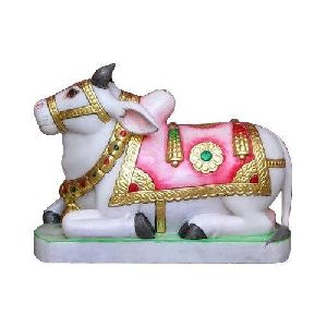 Marble Nandi Statue