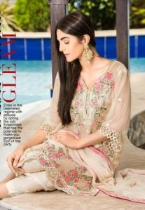 Unstitched Designer Chiffon Suits, Dupatta Length : 2.5 Meter