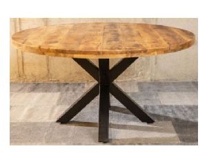 Wooden Iron Round Dining Table