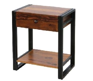 Wooden Side Table with Shelf & 1 Drawer