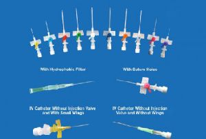IV CATHETER WITH INJECTION VALVE AND WINGS