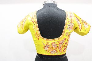 computer work yellow blouse piece