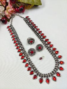 oxidized silver necklace