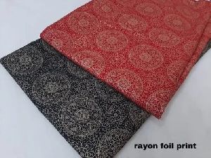 Rayon Foil Printed Fabric