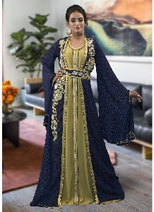 Dark Blue Color Moroccan Style Kaftan