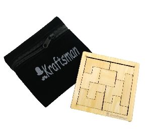 9 Pieces Portable Wooden Tetris Puzzle Game