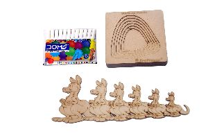 Wooden Kangaroo Shaped Layered Puzzle