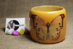 butterfly printed wide resin bangle