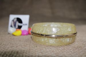 brass strip premium white resin bangle