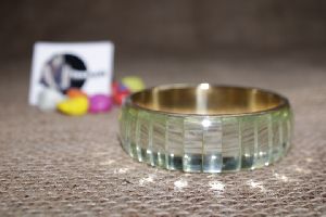 brass base glossy transparent resin bangle