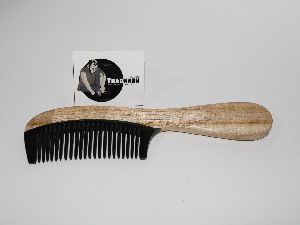 premium neem wood horn joined handle comb