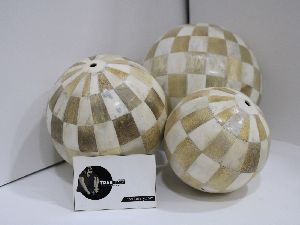 Bone &amp;amp; Bamboo Inlay Decorative Ball From Tranary