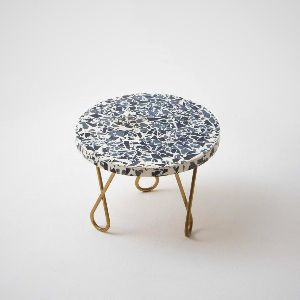 Mosaic Design Resin Inlay Cake Stand From Tradnary