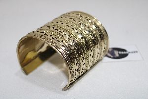 Handmade Wide Brass Cuff Bracelet From Tradnary