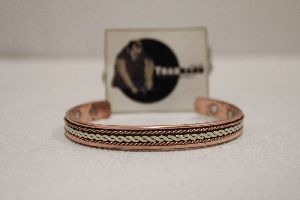 Copper Cuff Bracelet With Brass Chain Design From Tradnary