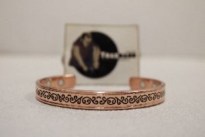 floral engraved copper cuff magnetic copper bracelet