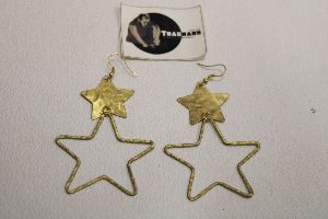 star shape partywear gold color casual wearing earring