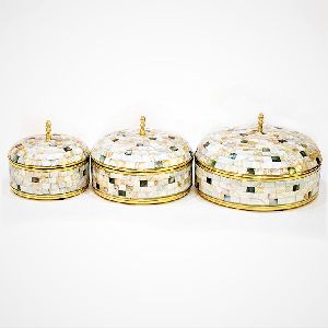 Premium Mother Of Pearl Inlay Casserole Set From Tradnary