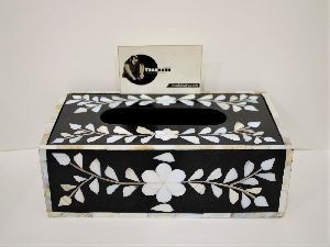 Premium Mother Of Pearl Inlay Black Tissue Box From Tradnary