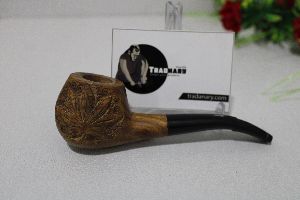 floral caving design carved smoking pipe