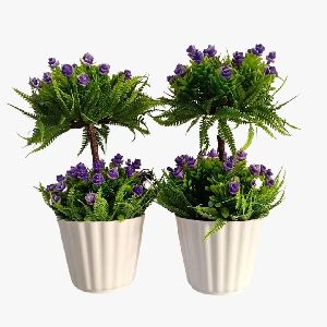 artificial plant bonsai purple flowers