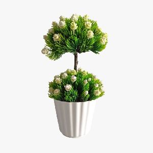 artificial bonsai white flowers plant