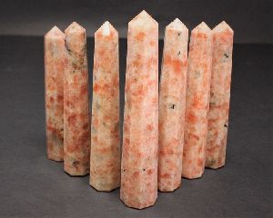 high polished quality obelisk sunstone stone