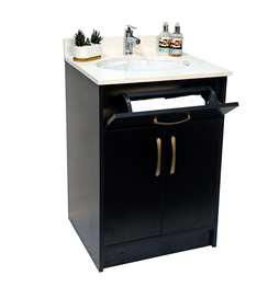 24x22x34.5 Inch Black Bathroom Vanity