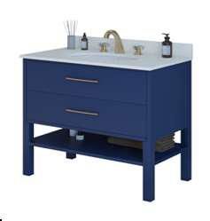 36x22x34.5 Inch Blue Bathroom Vanity
