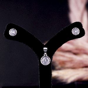Bazel Set Round Shape Diamond Pendant set with Chain