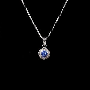 Blue and White Diamond Necklace