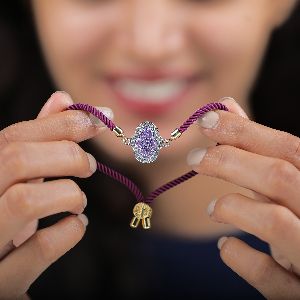 Cute Purple Stones and Diamond  Bracelet