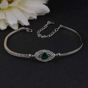 Eye Ever-Green Stone Diamond  Bracelet