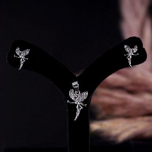 Flying Fairy Shape Diamond Pendant set  with Chain