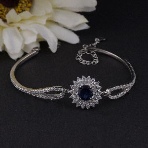 Inspired Unique Blue Round Diamond Bracelet