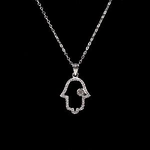 Palm Diamond Pendant with Chain