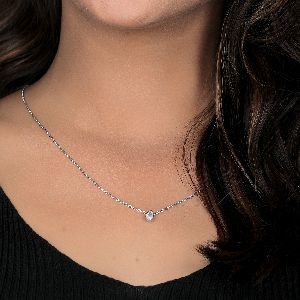 Pear Solitaire Diamond Pendent Necklace