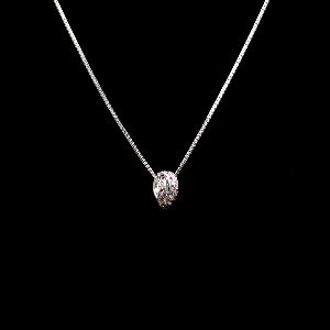 pink white heart unique diamond necklace