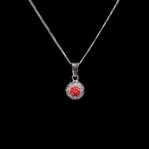Pink Diamond Round Pendant Necklace