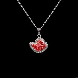 Red Rose Color Diamond Necklace